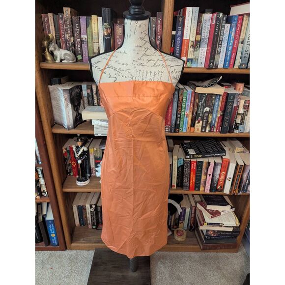 Emanual Ungaro Women's Size 6 100% Silk Peach Knee Length Dress Sleeveless - Picture 1 of 7